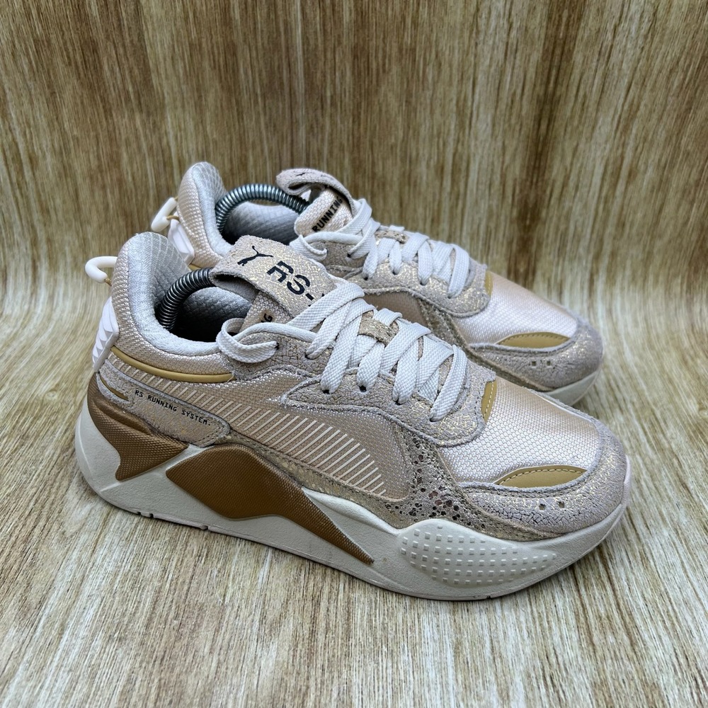 Puma RS-X Sneakers Women's Size 6 Winter Glimmer Gold Running Shoes 372761-01